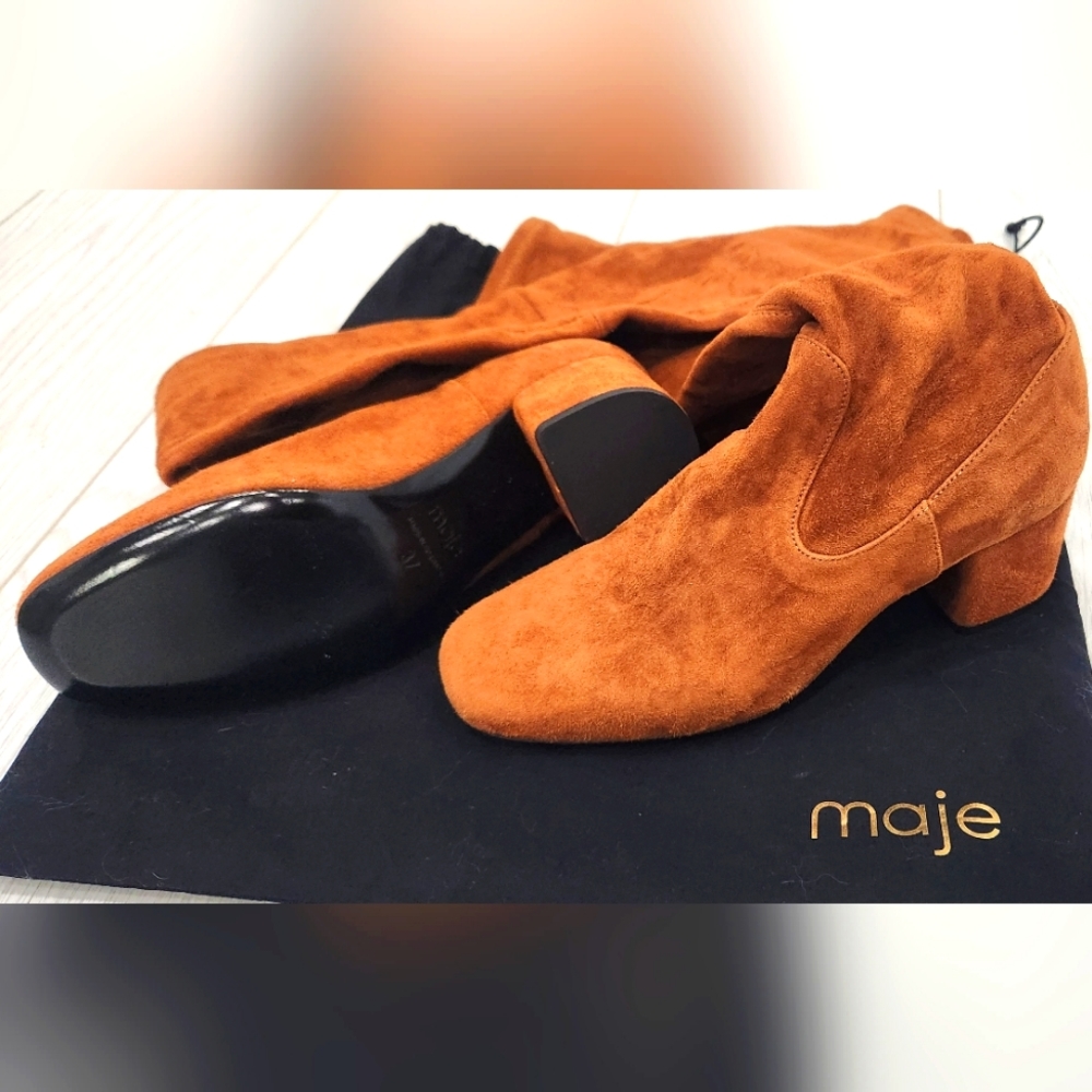 Maje Suede  Over the Knee Boots